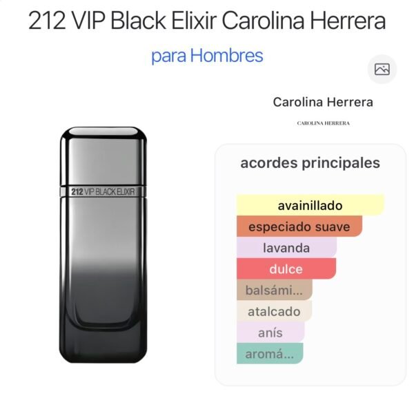 Carolina Herrera 212 VIP Black NYC ELIXIR 3.4 EDP ELIXIR (M)